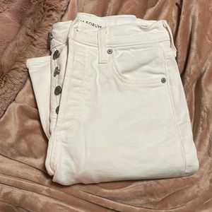 Denim forum arlo high rise straight white jean 24, worn once! Perfect condition